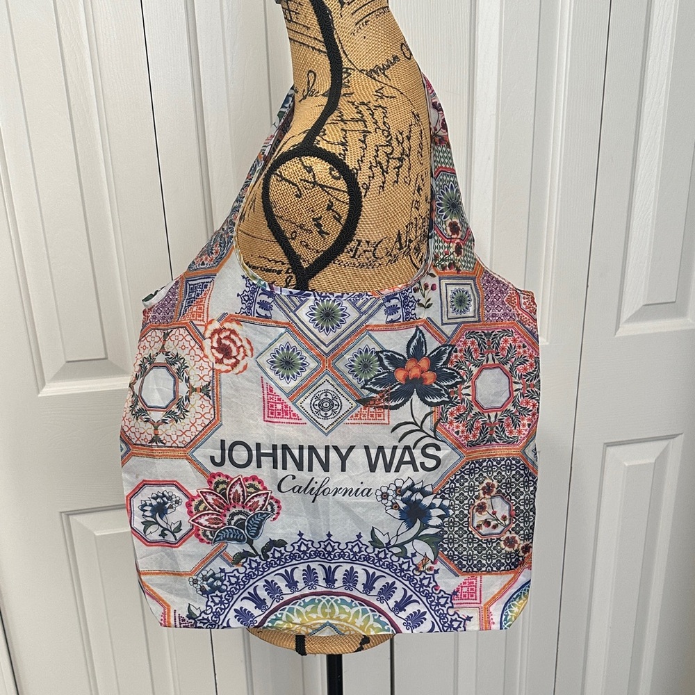 Johnny Was California Floral & Geometric Design Nylon Tote Bag